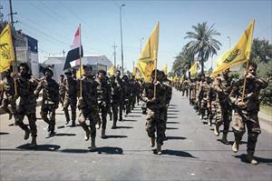 رژه نیروهای مقاومت اسلامی نجبای عراق در بغداد