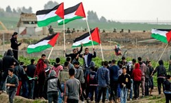 راهپیمایی فلسطینیان در غزه