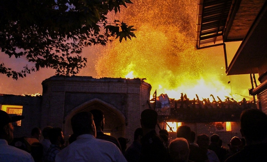 آتش سوزی مسجد جامع ساری 