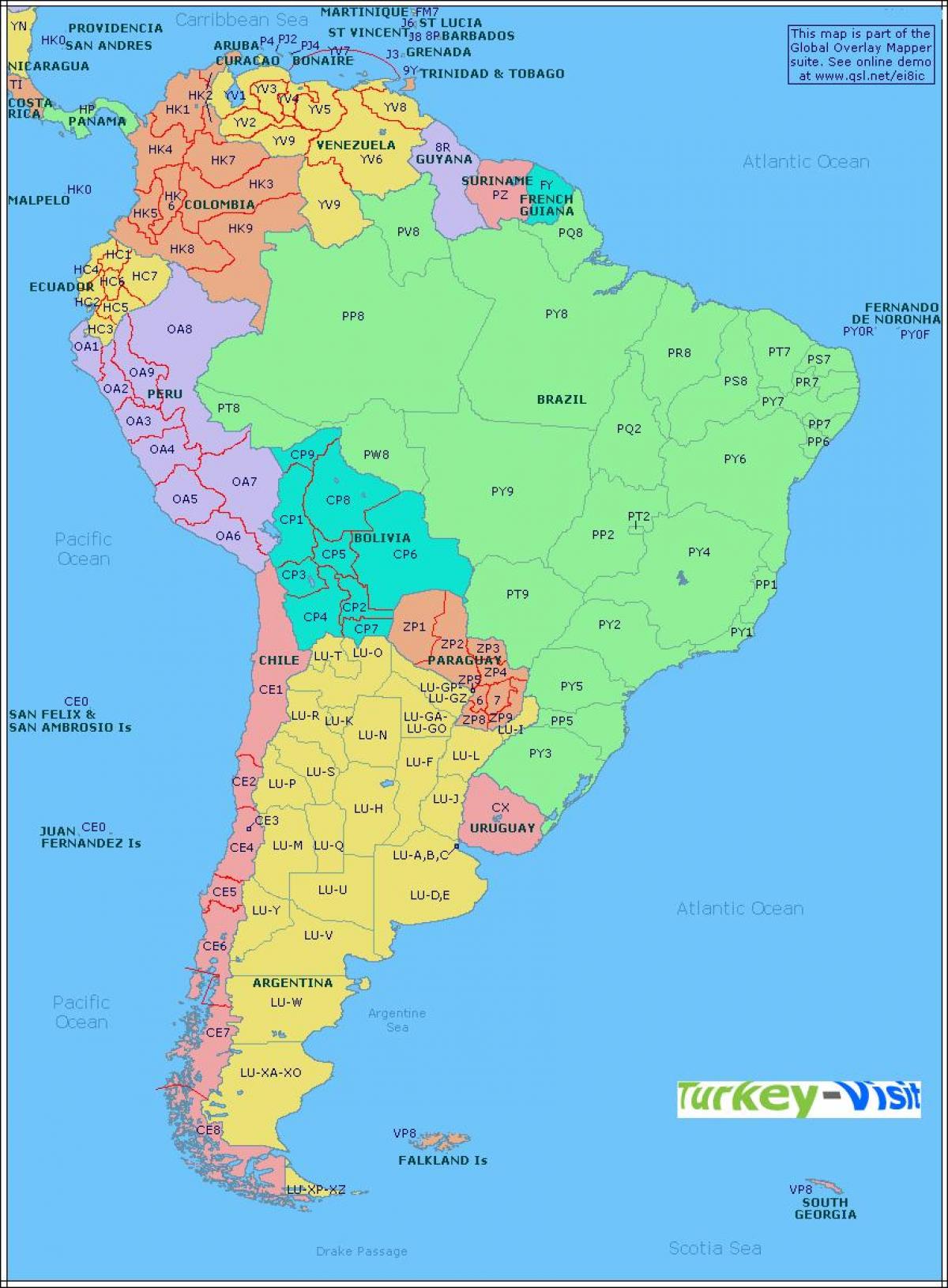 نقشه آمریکای لاتین، تبلیغ بین الملل