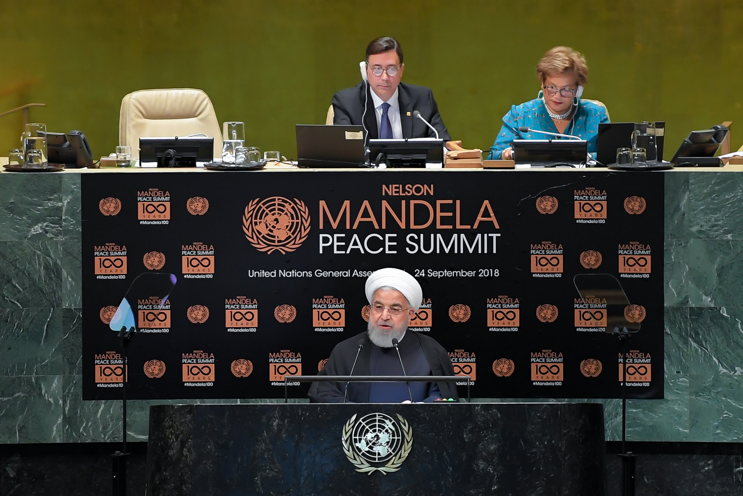 روحانی در اجلاس صلح برای بزرگداشت نلسون ماندلا