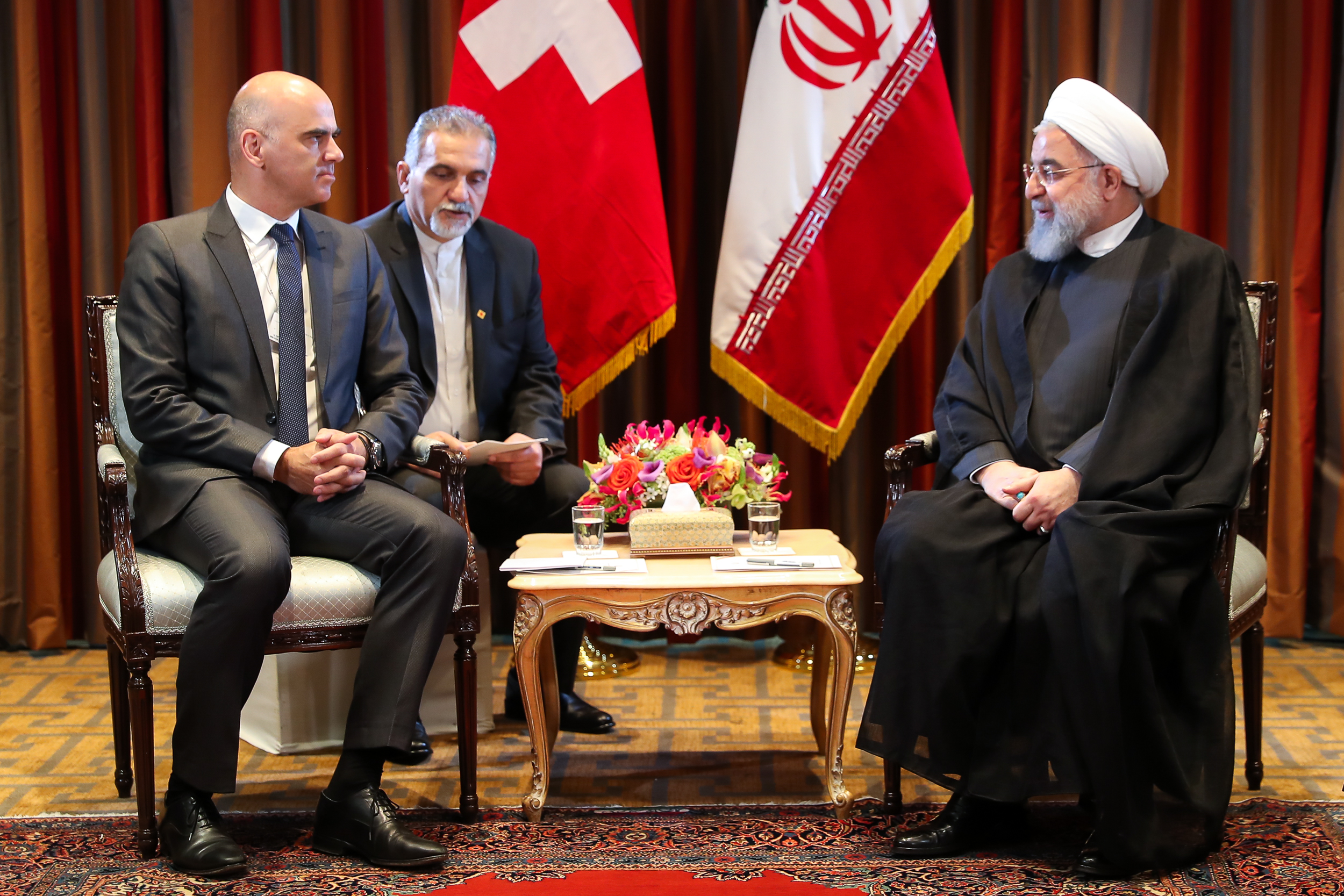 روحانی در دیدار رییس جمهور سوئیس