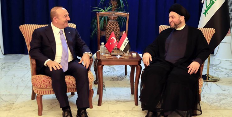 «مولود چاووش اوغلو» وزیر امور خارجه ترکیه در دیدار با «سید عمار حکیم» رهبر جریان ملی حکمت عراق