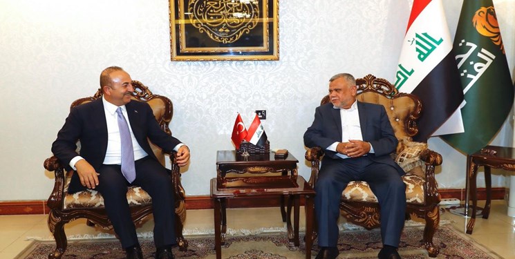دیدار «مولود چاووش اوغلو»، وزیر امور خارجه ترکیه با «هادی العامری»، رییس ائتلاف «الفتح» عراق